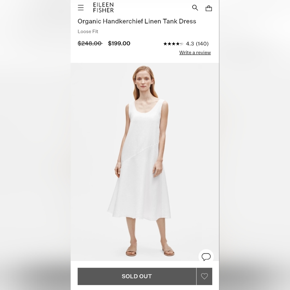 Eileen Fisher Pink Linen Tank Dress